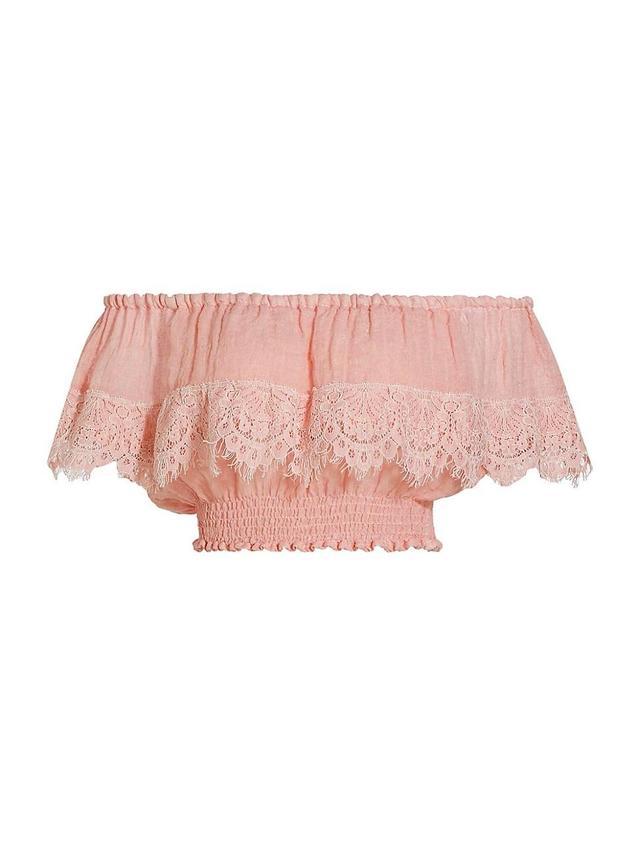 Womens Mykonos Lace Crop Top Product Image