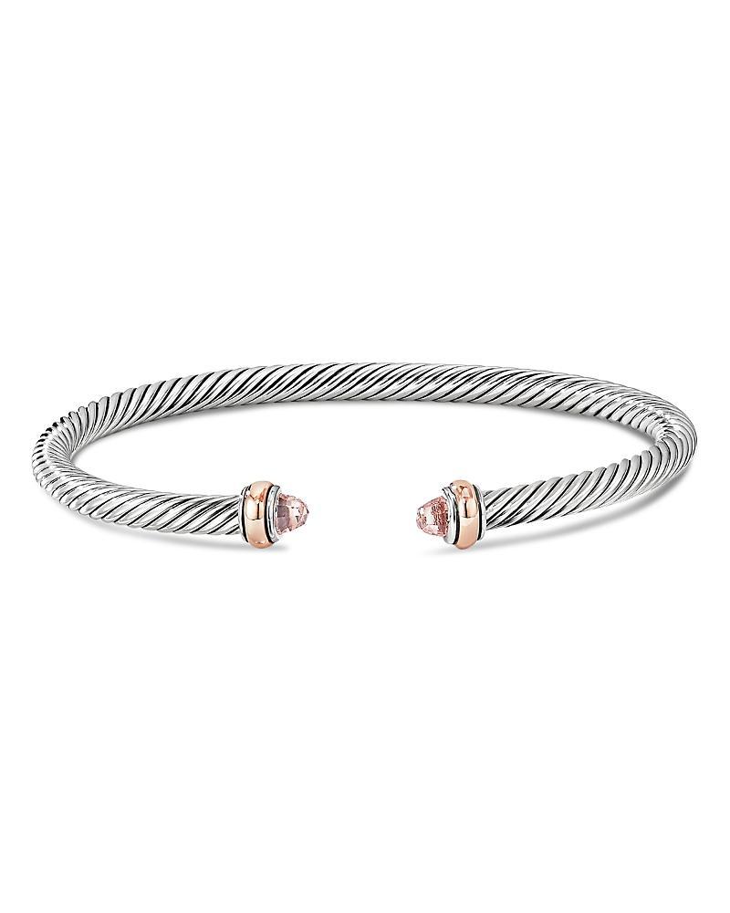 Womens Cable Classics Color Bracelet with Morganite and 18K Rose Gold Product Image