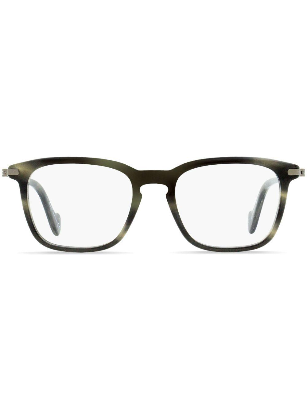 MONCLER Marble-effect Rectangular-frame Glasses In Grey Product Image