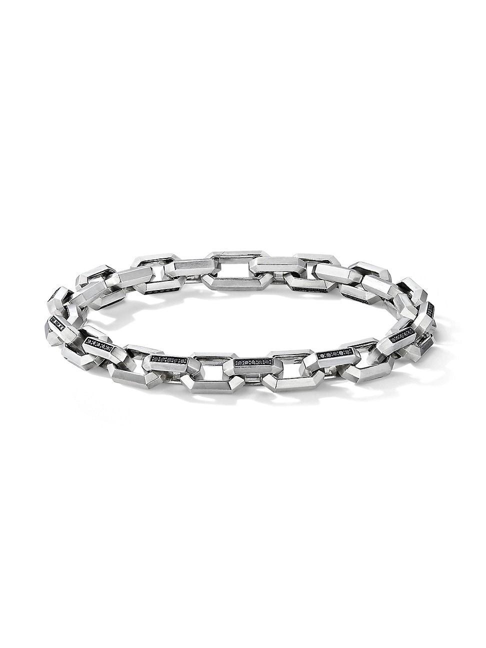 Mens Heirloom Chain Link Bracelet in Sterling Silver Product Image