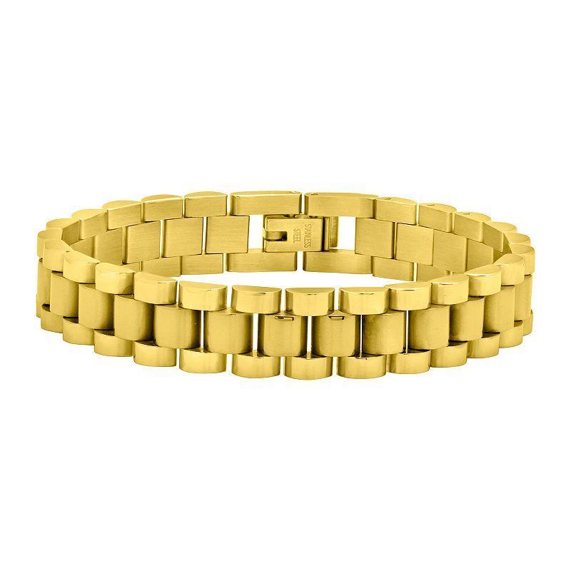 MC Collective Thin Watch Band Chain Bracelet, Womens Gold Product Image