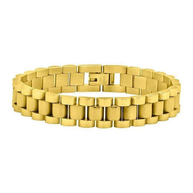 MC Collective Thin Watch Band Chain Bracelet, Womens Gold Product Image