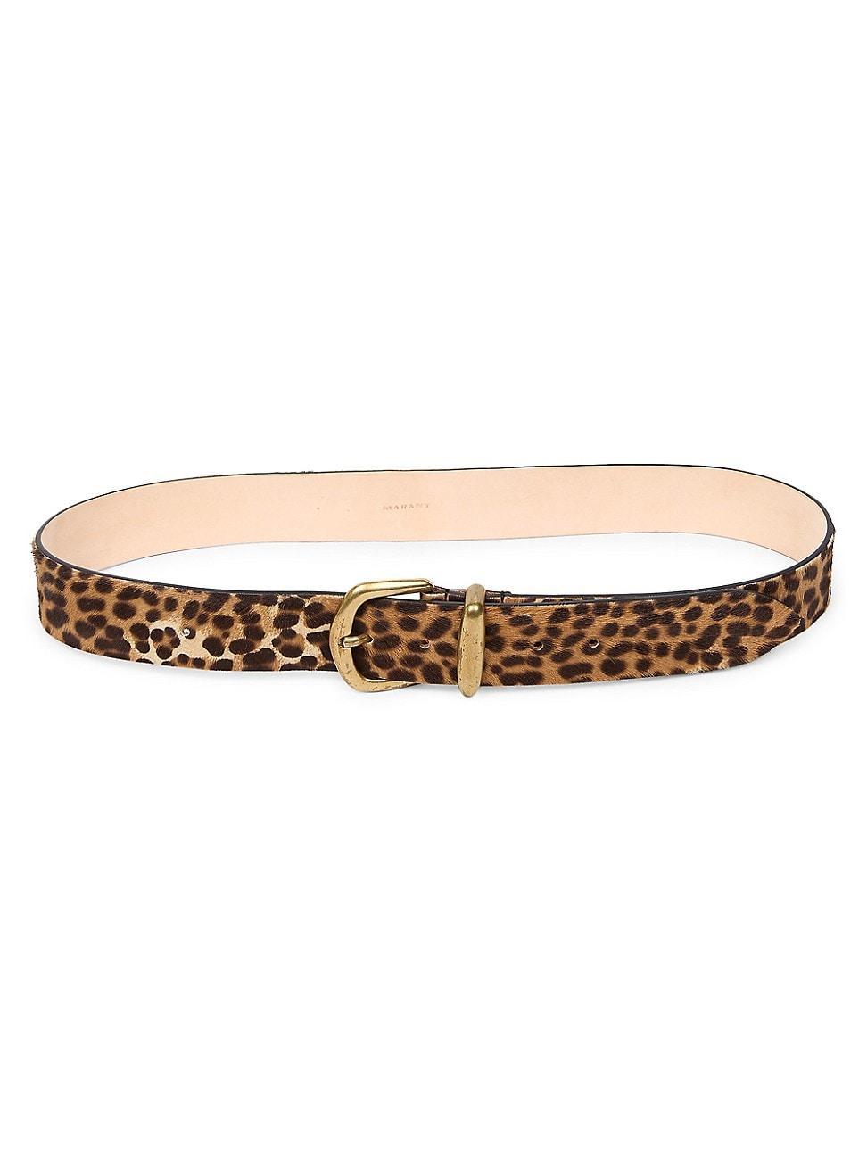 Womens Dela Leopard Calf Hair Belt Product Image