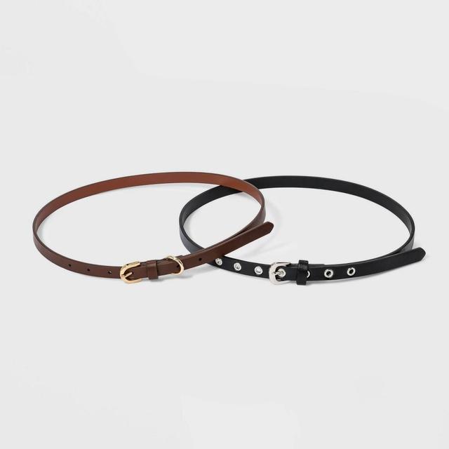 Womens Harness Belt with Metal Grommet - A New Day Cognac Product Image