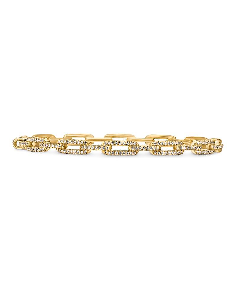 Womens Stax Chain Link Bracelet with Diamonds in 18K Yellow Gold/4mm Product Image