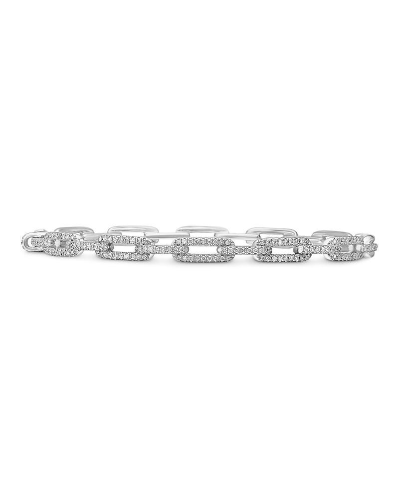 David Yurman Stax Chain Link Bracelet with Diamonds in 18K White Gold Product Image