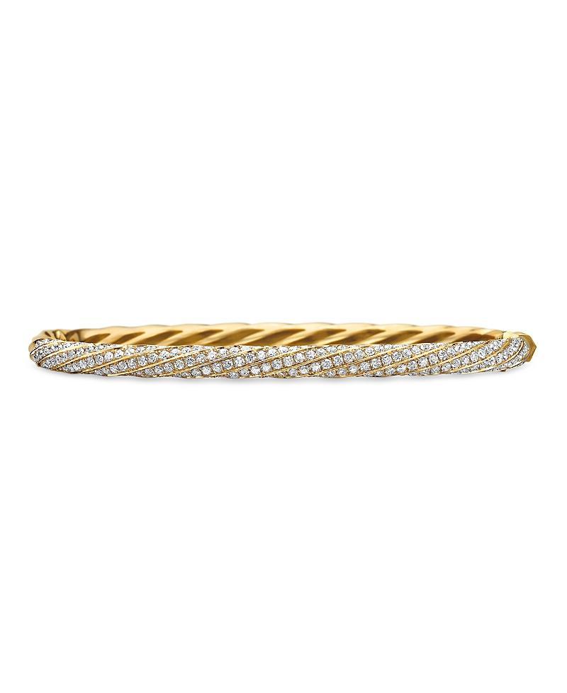 Womens Cable Edge Bracelet In 18K Yellow Gold With Full Pav Diamonds Product Image