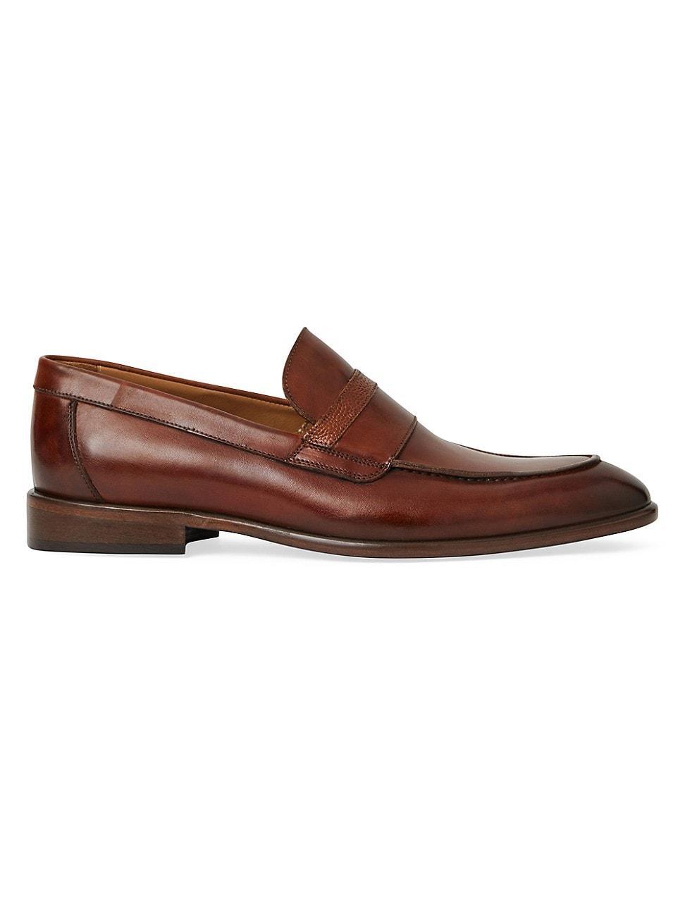 Mens Silvestro Burnished Leather Loafers Product Image