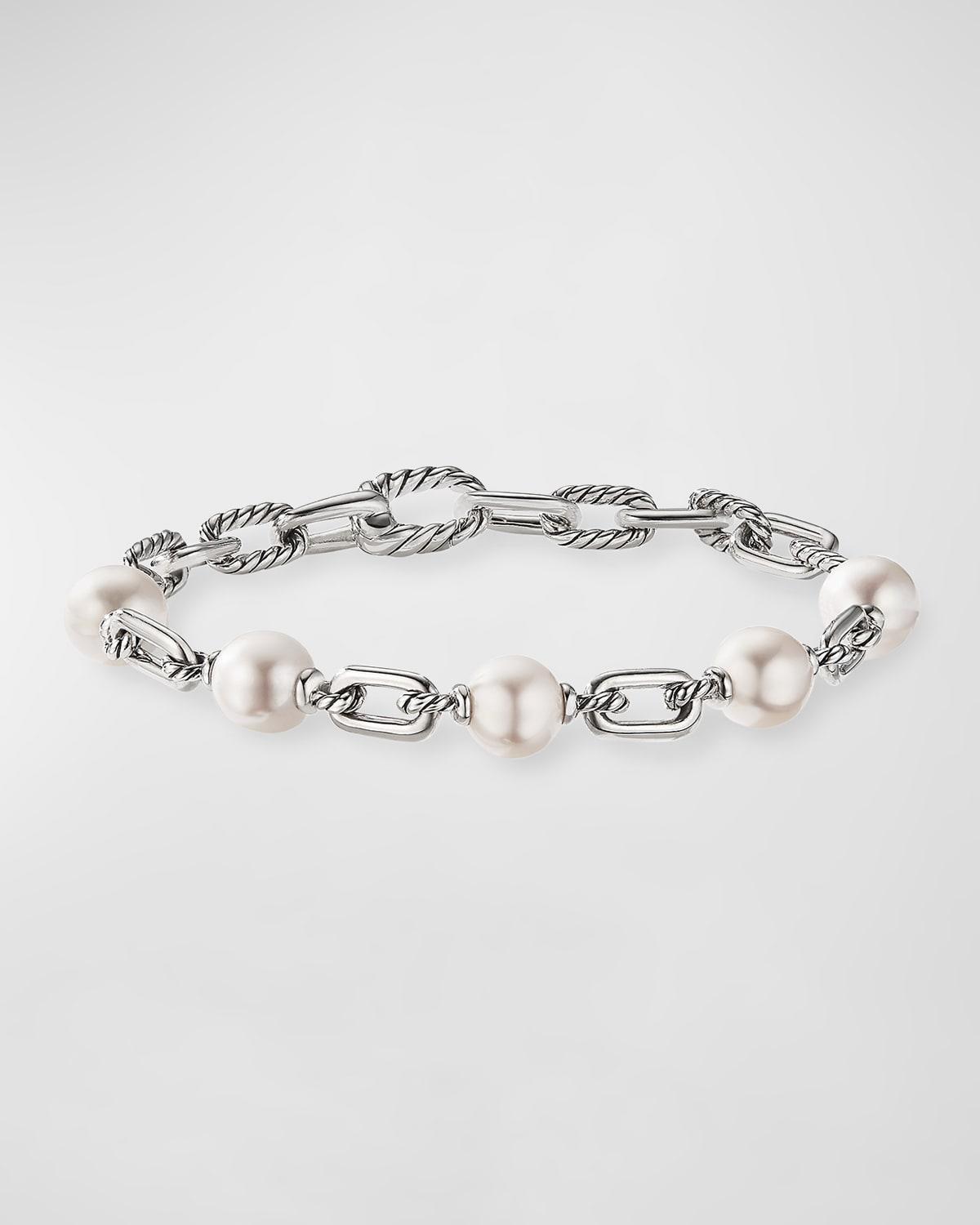 Womens Madison Sterling Silver & 7.5-8MM Pearl Chain Bracelet - Silver - Size Medium Product Image