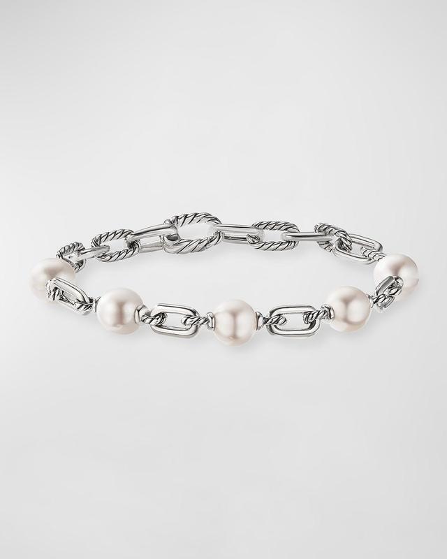 Womens Madison Sterling Silver & 7.5-8MM Pearl Chain Bracelet - Silver - Size Medium Product Image