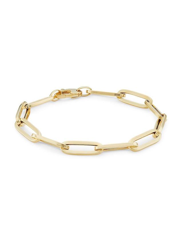 Womens 14K Yellow Gold Paper Clip Chain Bracelet Product Image