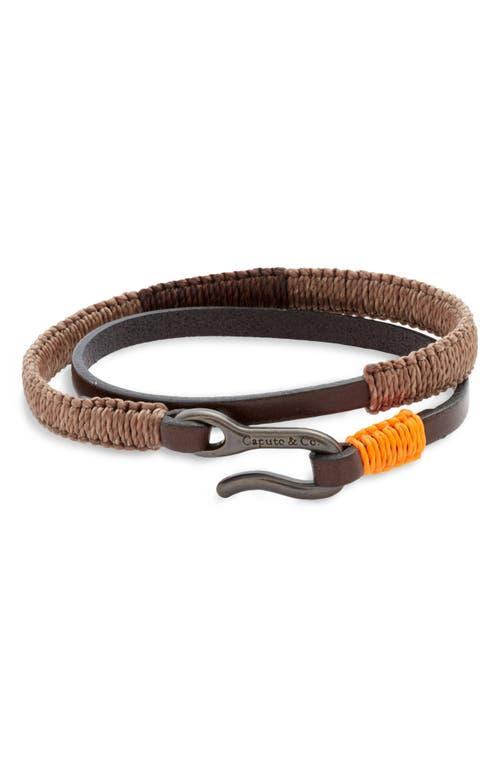 Caputo & Co. Mens Hand-Knotted Leather Double Wrap Bracelet Product Image