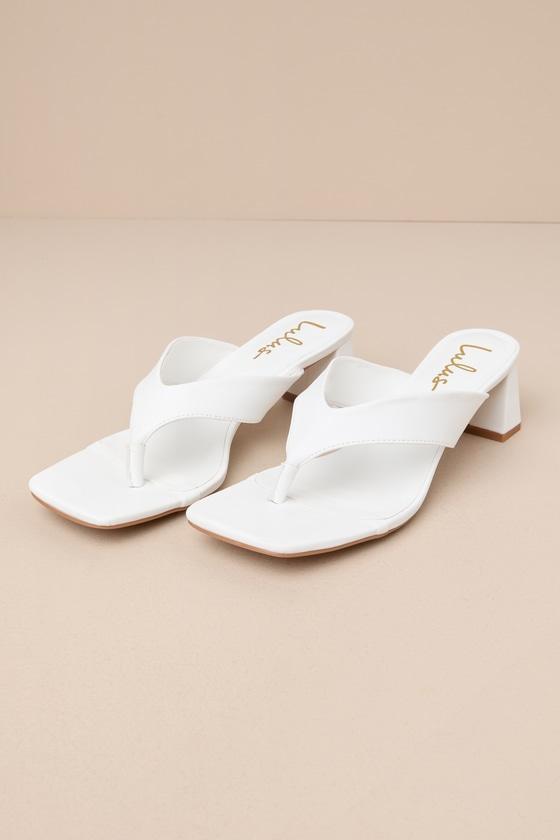 Cachia White High Heel Thong Sandals product image