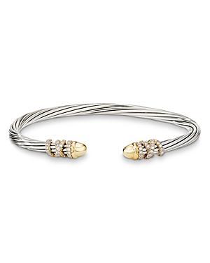 Womens Helena 18K Gold & Sterling Silver Pav Diamond Cuff Bracelet Product Image