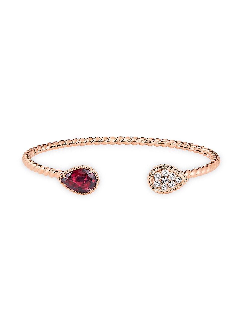 Womens Serpent Bohme 18K Rose Gold, Rhodolite Garnet & 0.32 TCW Diamond Cuff Product Image