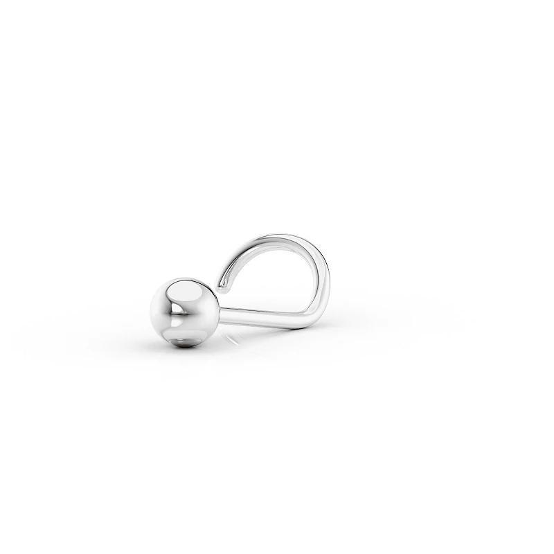 Lila Moon 14k Gold Curved Nose Stud, Womens, 14k White Gold Product Image