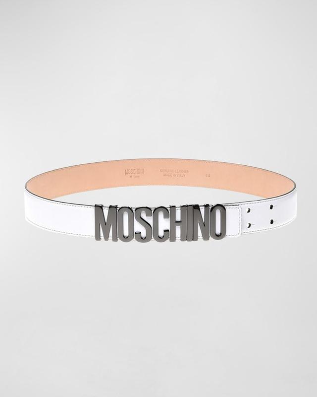 Mens Logo-Buckle Leather Belt Product Image