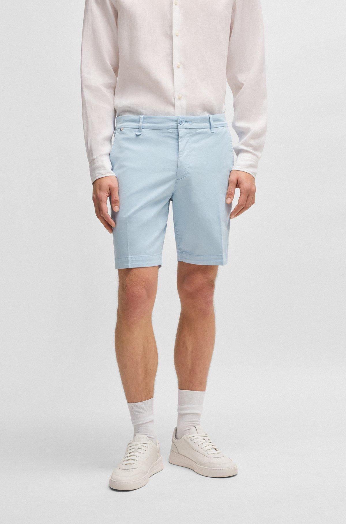 Slim-fit shorts in stretch-cotton twill Product Image