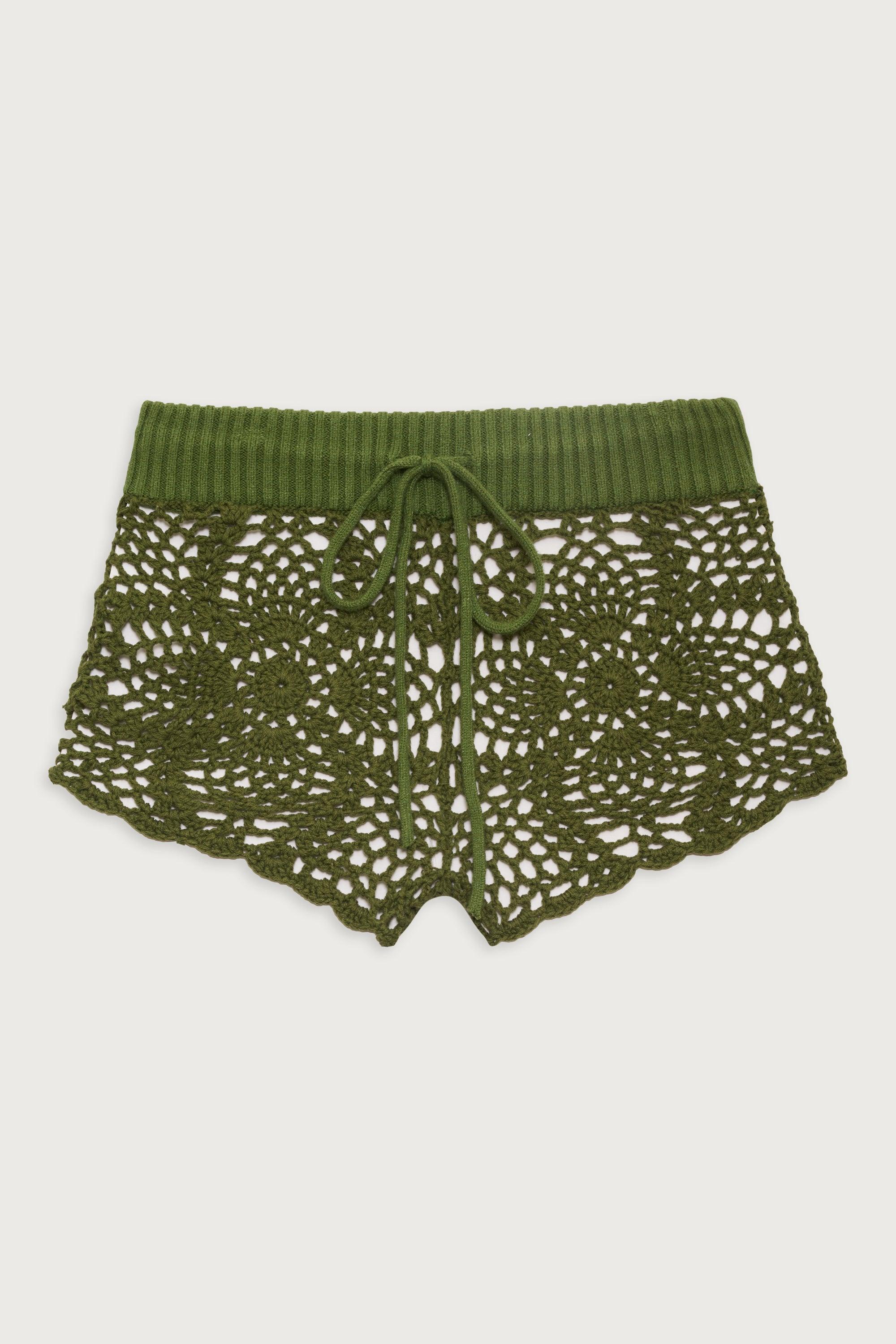 Lyla Crochet Mini Short - Sea Moss Product Image