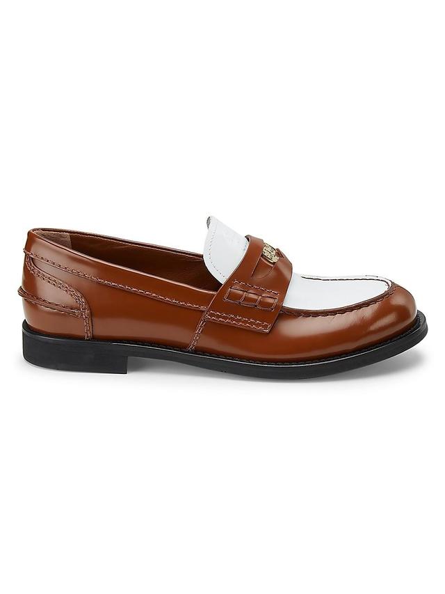 Womens Colorblock Leather Penny Loafers Product Image