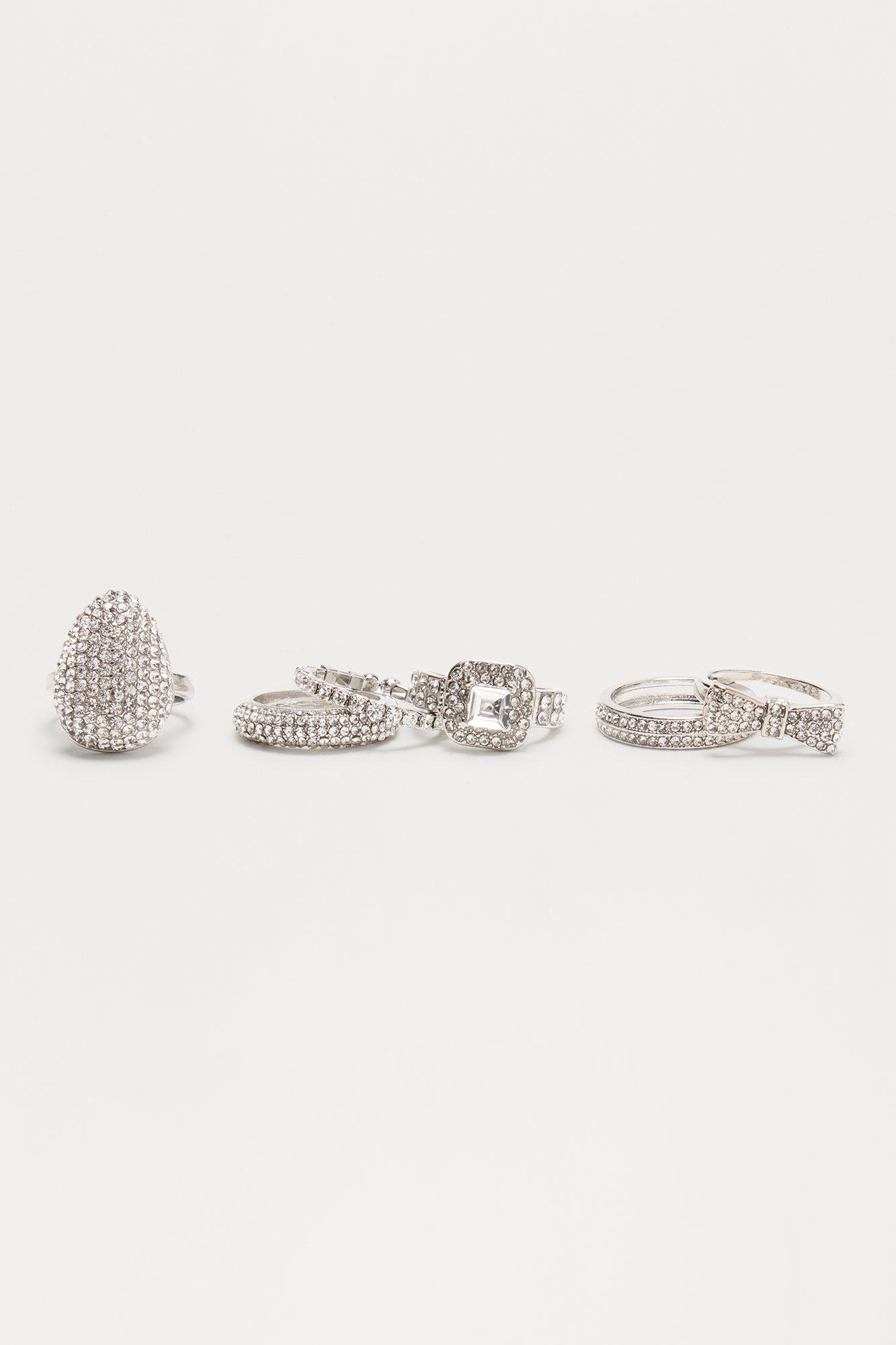 Ice Queen 6 Piece Ring Set - Silver Product Image