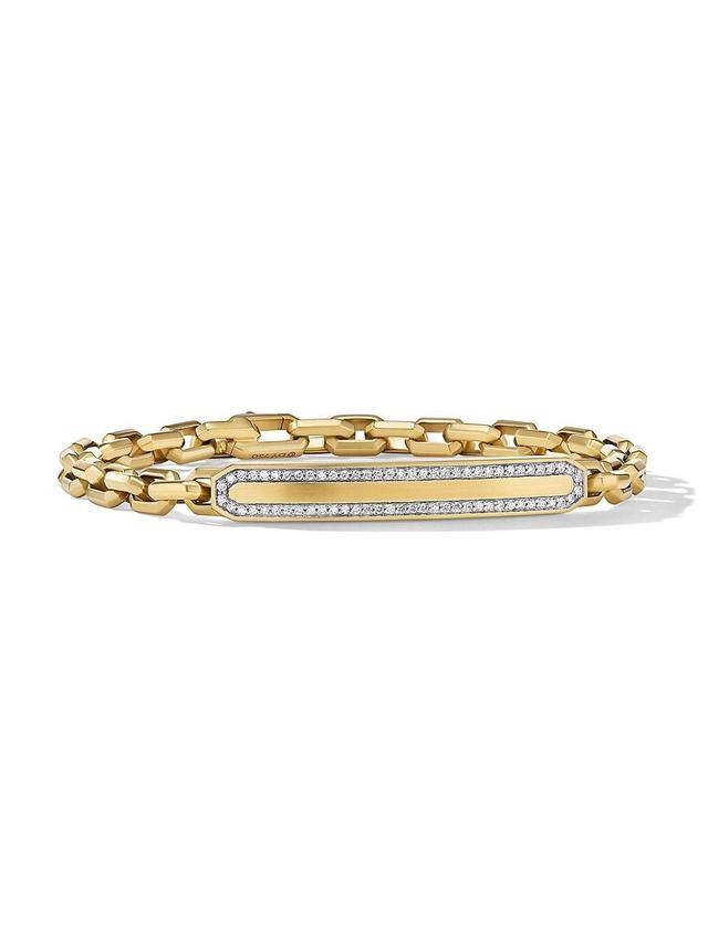 Mens Streamline ID Bracelet in 18K Yellow Gold, 6.8MM Product Image