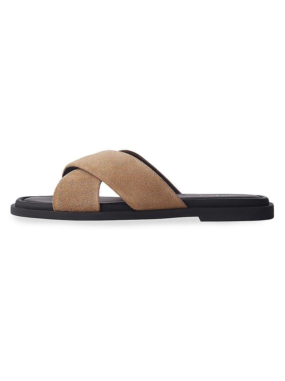 Womens Geo Cross-Strap Suede Sandals Product Image