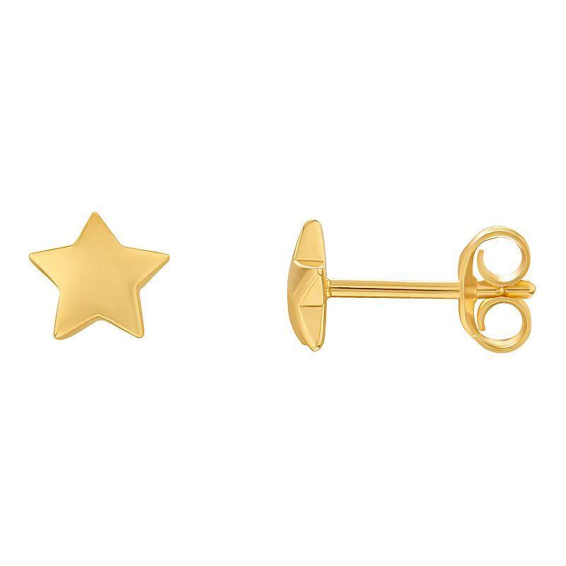 PRIMROSE Sterling Silver Puffed Star Stud Earrings, Womens, Gold Over Sterling Product Image