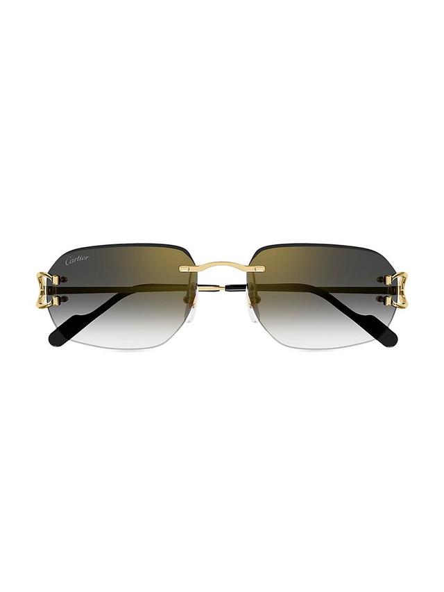 Womens C Decor 58MM 24K-Gold-Plated Metal Rimless Pilot Sunglasses Product Image