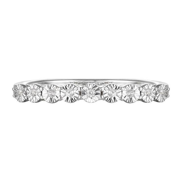 Sterling Silver 1/10 Carat T.W. Diamond Ring, Womens, Size: 6, White Product Image