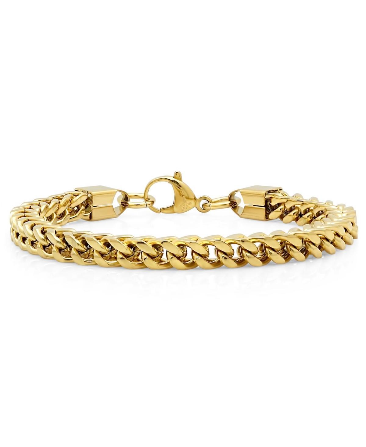 HMY JEWELRY Mens 18K Gold Plated Stainless Steel Curb Chain Bracelet in Yellow at Nordstrom Rack Product Image