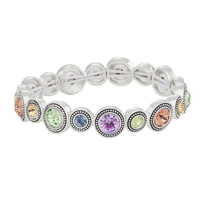 Napier Silver Tone Simulated Crystal Stretch Bracelet, Womens, Multi Product Image