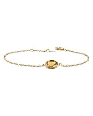 Saks Fifth Avenue Made in Italy Saks Fifth Avenue Women's 14K Yellow Gold & Citrine Chain Bracelet  - female - Size: one-size Product Image