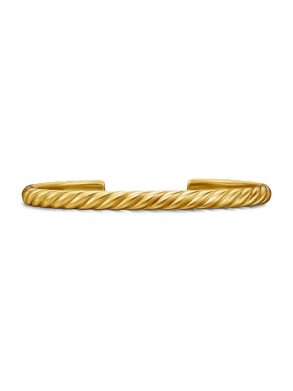 Men's Sculpted Cable Cuff Bracelet in 18K Gold, 5.5mm Product Image