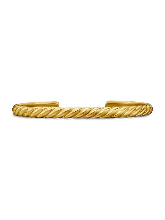 Men's Sculpted Cable Cuff Bracelet in 18K Gold, 5.5mm Product Image