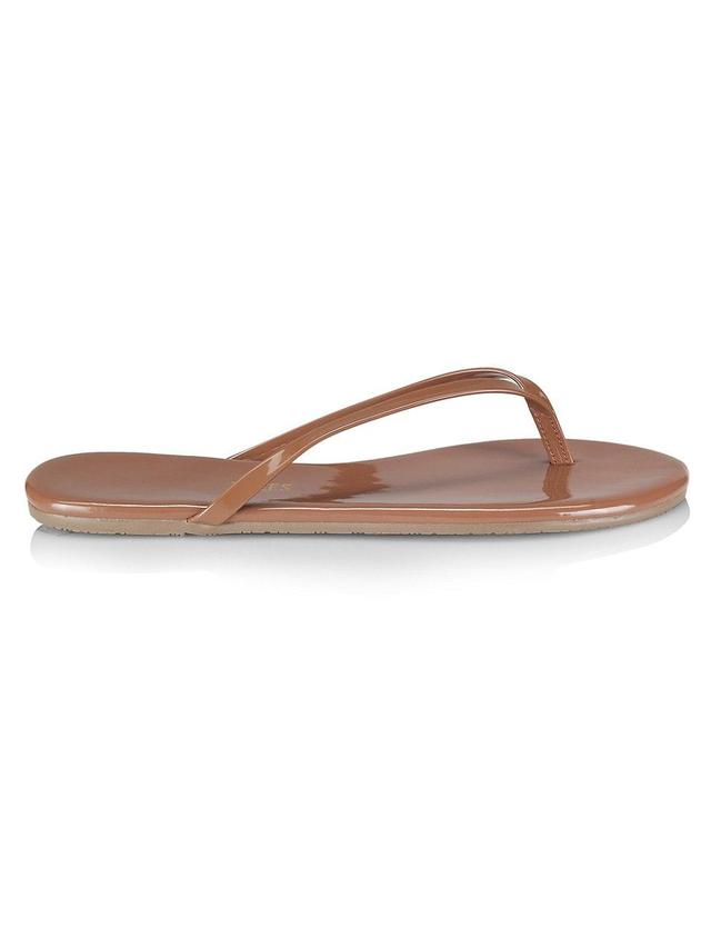 Womens Foundations Gloss Patent Leather Flip Flops Product Image