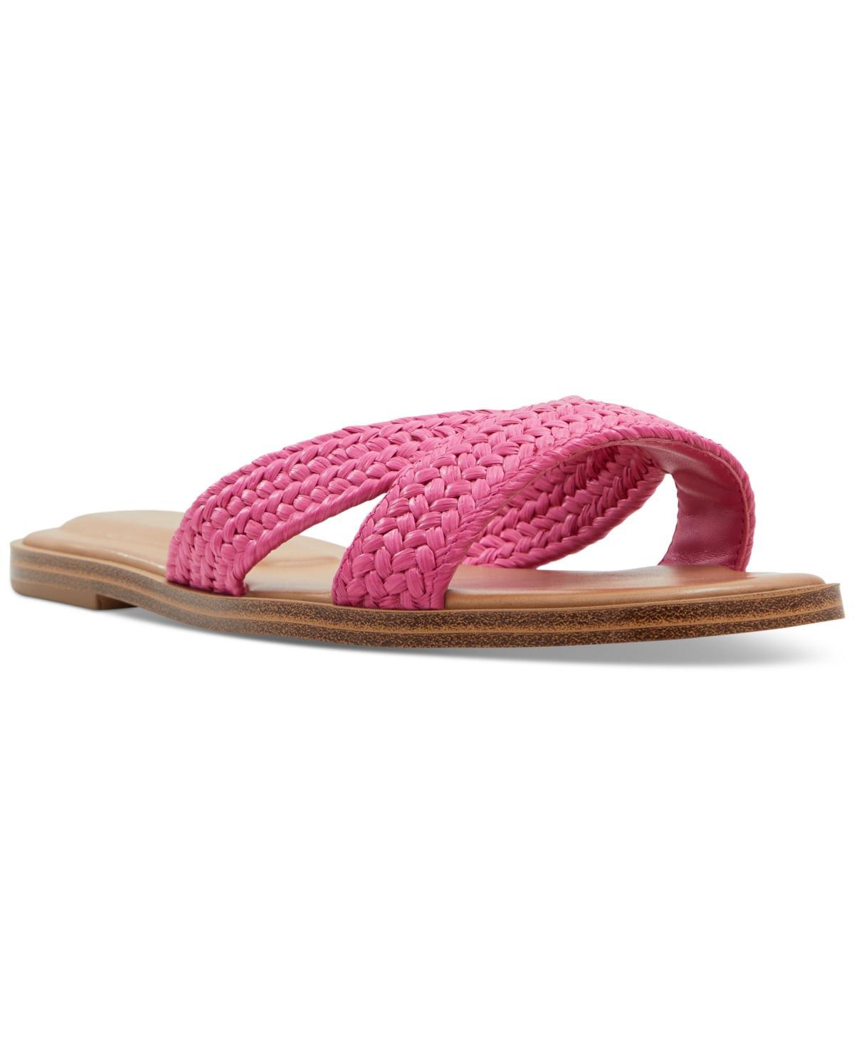 Aldo Womens Caria Raffia Crisscross Slide Flat Sandals Product Image