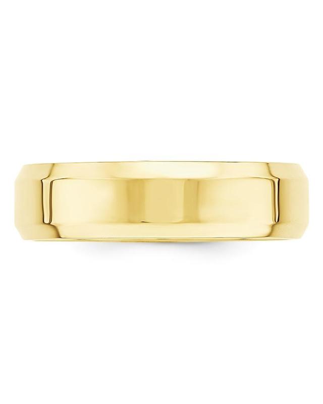 Bloomingdales Mens 6mm Bevel Edge Comfort Fit Band 14K Yellow Gold - 100% Exclusive Product Image