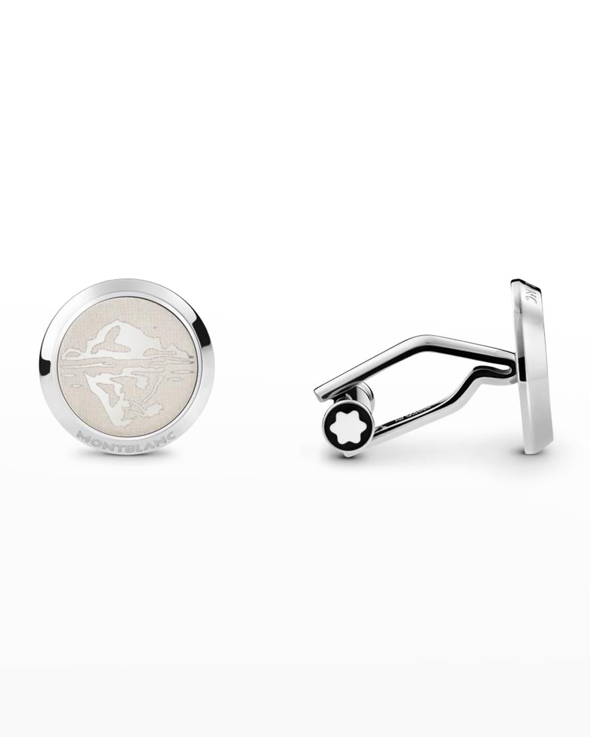 Mens 1858 Ocean Stainless Steel Cufflinks Product Image