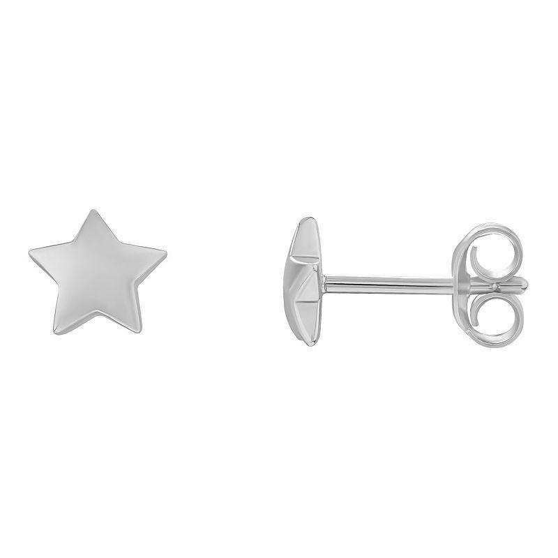 PRIMROSE Sterling Silver Puffed Star Stud Earrings, Womens Product Image