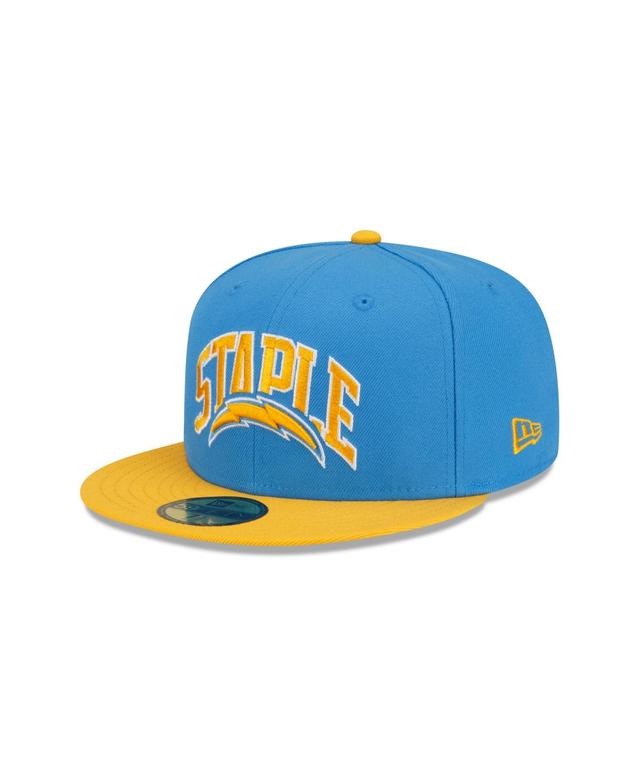 Mens New Era X Staple Powder Blue Los Angeles Chargers Pigeon 59Fifty Fitted Hat - Powder Blue Product Image