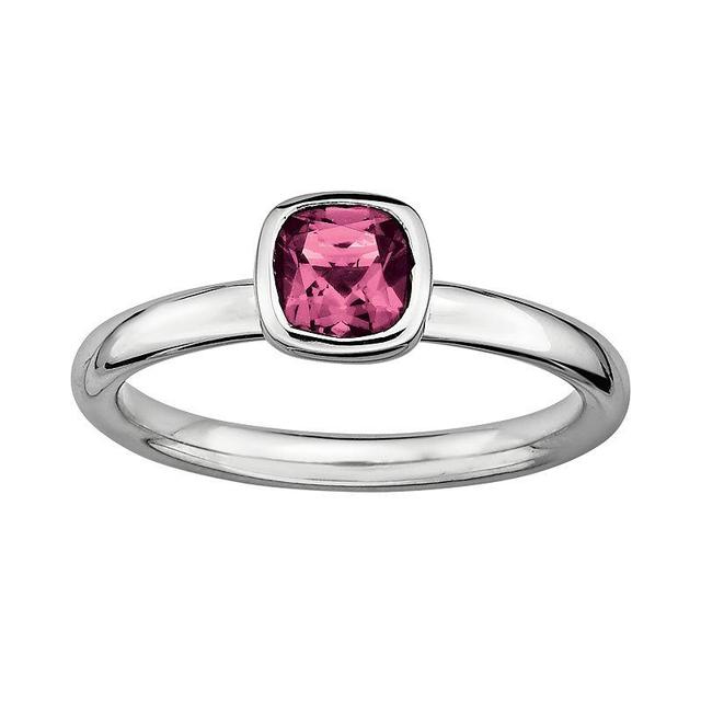 Stacks & Stones Sterling Silver Pink Tourmaline Stack Ring, Womens Product Image