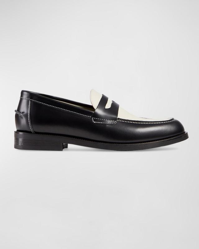 Mens Wilde Bicolor Leather Penny Loafers Product Image