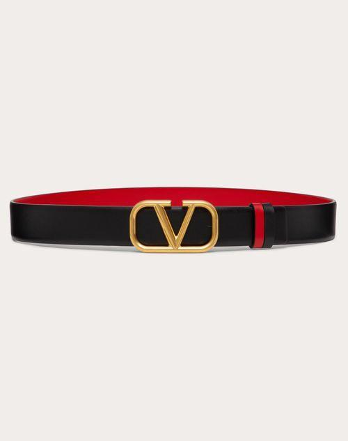 REVERSIBLE VLOGO SIGNATURE BELT IN GLOSSY CALFSKIN 30 MM Product Image