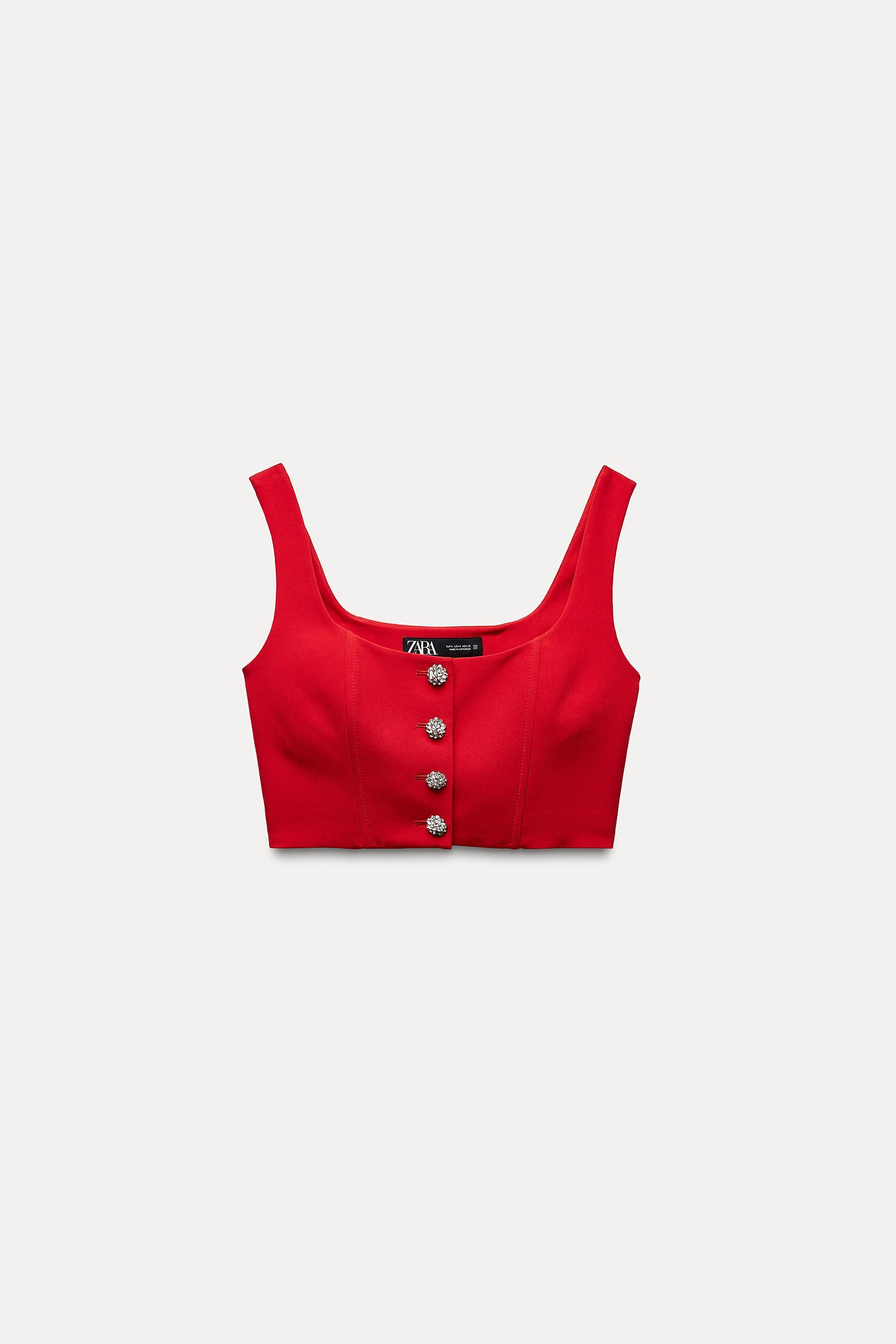 JEWEL BUTTON BUSTIER TOP Product Image