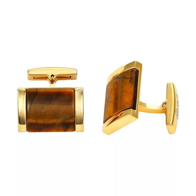 Mens Stainless Steel Tigers Eye Cuff Links Product Image