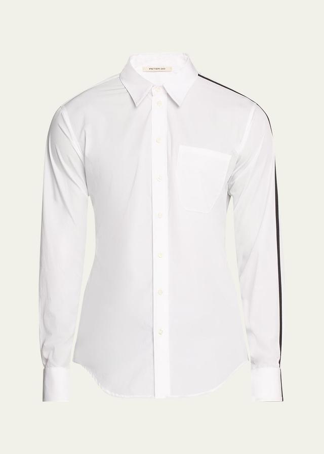 Mens Contrast Stripe Button-Down Office Shirt Product Image