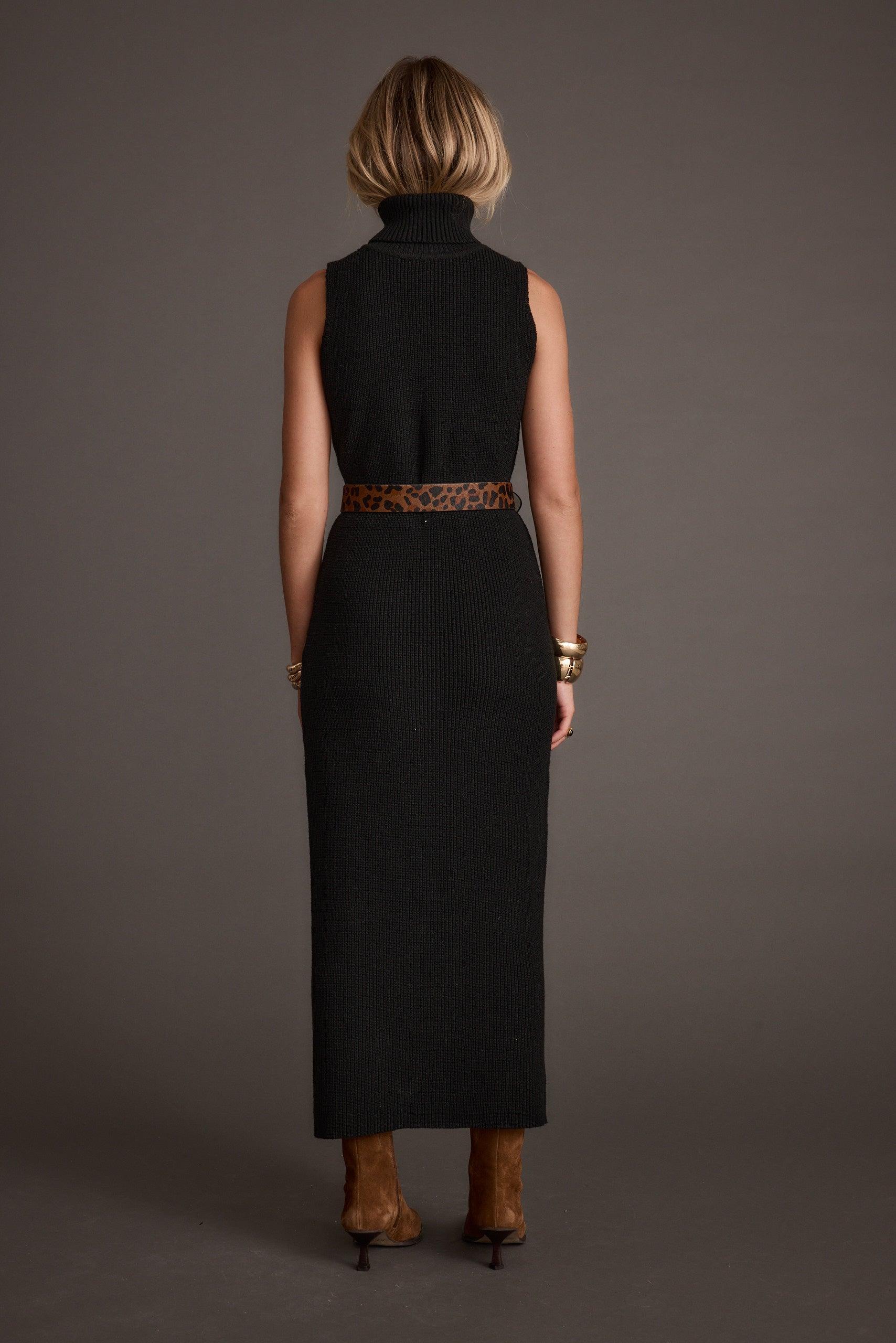 Monique Black Sleeveless Sweater Maxi Dress Product Image