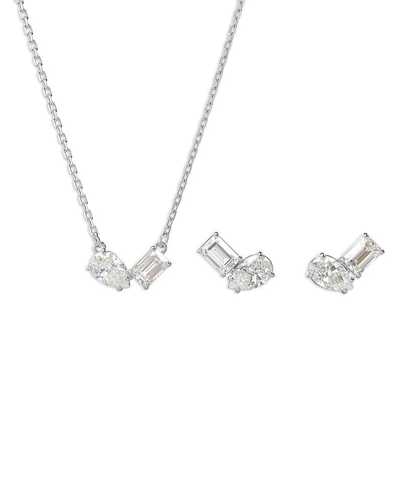 Womens Mesmera Rhodium-Plated & Swarovski Crystal Necklace & Earrings Set Product Image