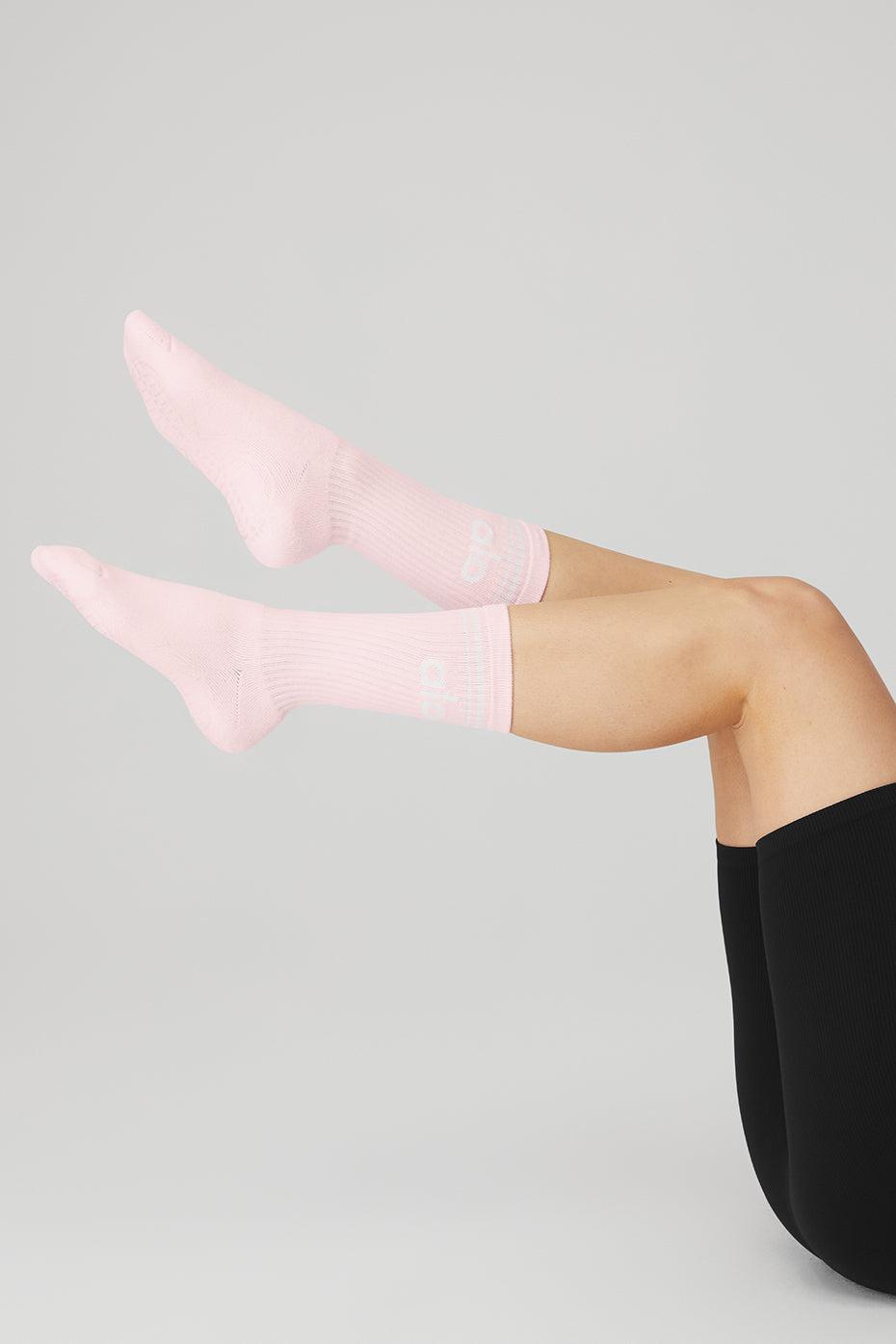 Women's Throwback Barre Sock - Powder Pink/White Female Product Image